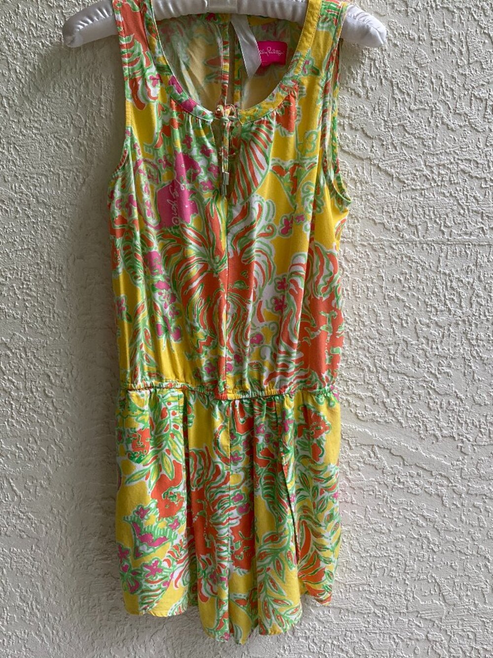 Lilly Pulitzer Romper Sz M  Mini Dress  Pockets Sleeveless Slip On